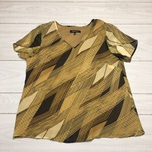 Evan Picone Size 12 Blouse Short Sleeve Round Neck Top